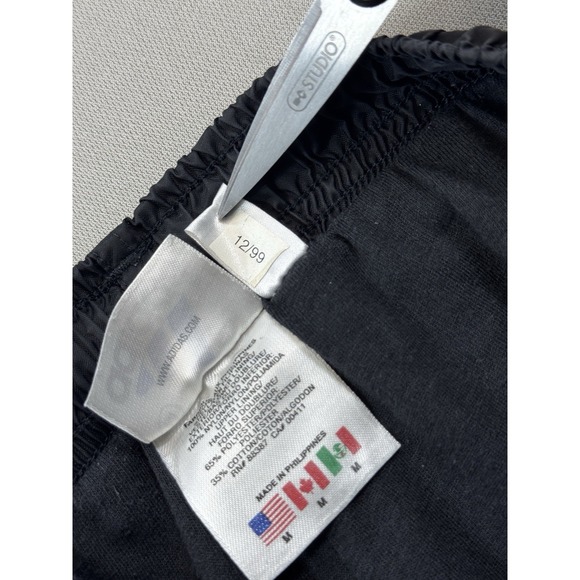 Adidas Track Pants Vintage 90s Women's Medium Black Windbreaker Y2K Baggy Lined‎ - Picture 10 of 12